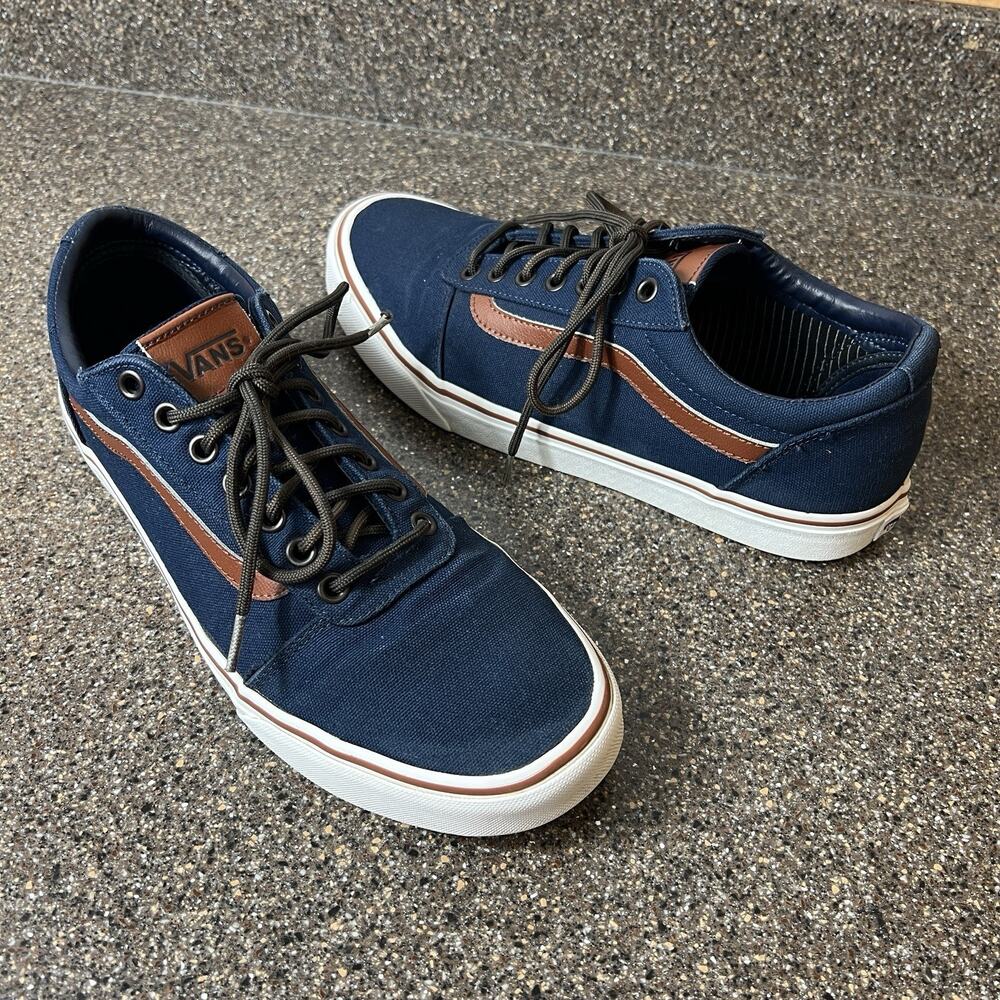 Vans Classic Skateboard Shoes Mens Size 10 Navy Blue Canvas Sneakers Lace Up Low